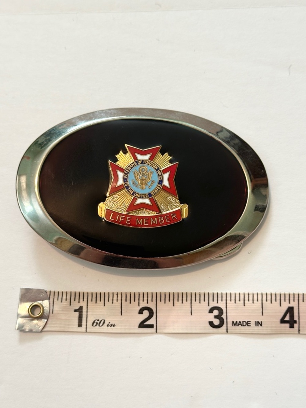 Vintage Belt Buckle Veterans of Foreign Wars‎ of the United States Life Member - Picture 4 of 5